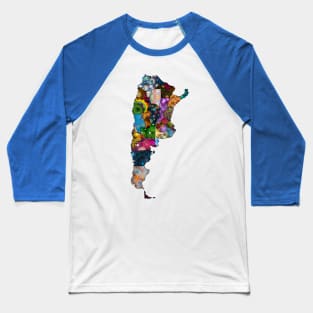 Spirograph Patterned Argentina Province Map Baseball T-Shirt